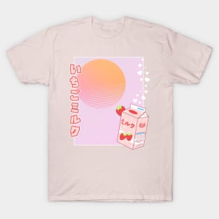 Japanese Strawberry Milk Ichigo Miruku Aesthetic T-Shirt